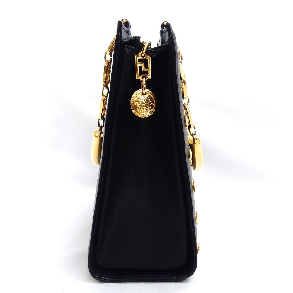 Versace Gold Medusa Leather Hand bag! Stunning! - Picture 4 of 13
